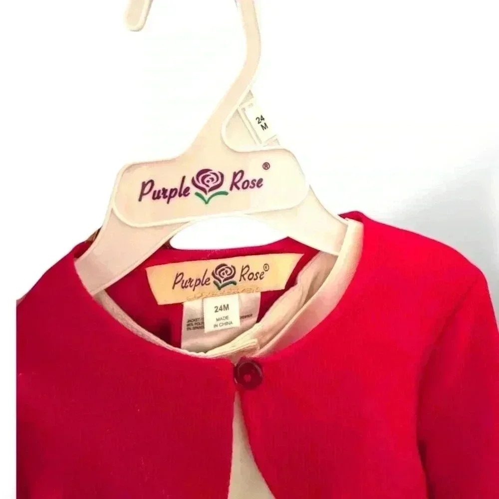 NWT 24 mo Embroidered Christmas white and red Purple&Rose dress. Dsct w bundle. - Picture 8 of 11